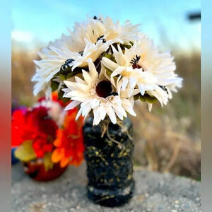 NEW  SPIDER FAUX FLORAL ARRANGEMENT - Spooky Potion bottle arrangement